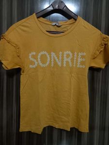 Yellow &#39;Sonrie&#39; Tee