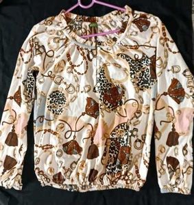 Patterned Long Sleeve Top