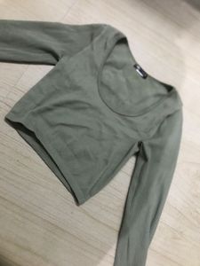 Sage Green Ribbed Long Sleeve