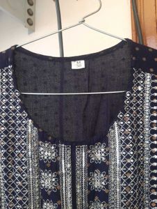 Festive navy blue sequin anarkali 💕