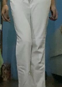 White Low Waist Bootcut Jeans