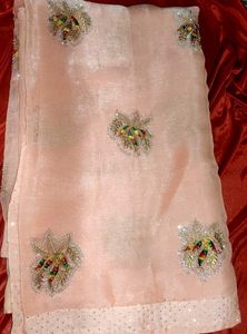 Elegant Peach Saree