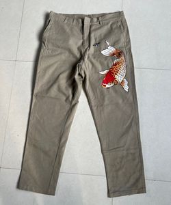 Unique Fish Embroidered Pants