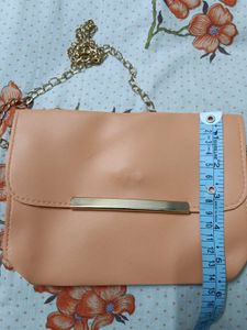 Peach Coral Chain Crossbody Bag