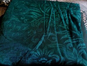 Emerald black bordered Saree with blouse piece att