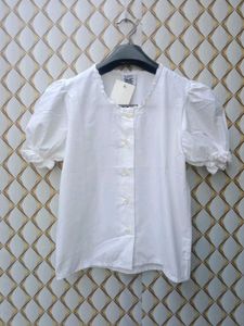 New With Tag Cute Korean Puff Crop Shirt