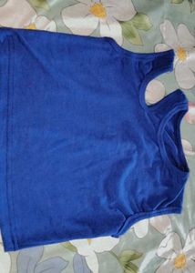Blue Cold Shoulder Top