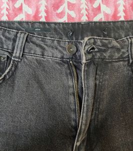 Bershka Mom Fit Charcoal Jeans