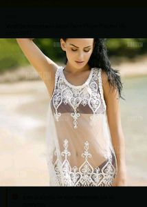 Elegant White Lace  Beach Party Dress