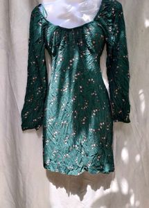 20510. Green Floral Mini Dress