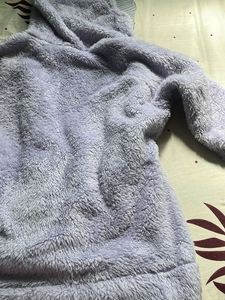Fuzzy Blue Zip-Up Hoodie