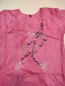 Pink Embroidered Kurti