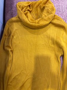 Mustard Yellow Cowl Neck Sweater