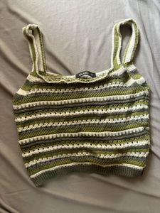 Striped Knit Crop Top