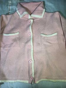 Pink Cardigan with Pockets