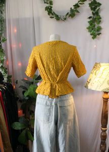 Yellow Eyelet Blouse