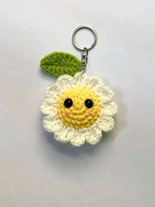 Crochet Daisy Keychain