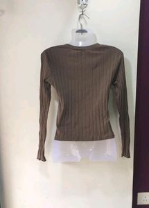 SHEIN Olive Green Ribbed Top