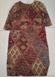 Vintage Patchwork Print Dress