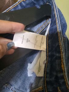 Boyfriend Dark Blue Torn Jeans Size 32