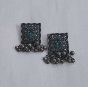 Ethnic Silver Jhumka Earrings