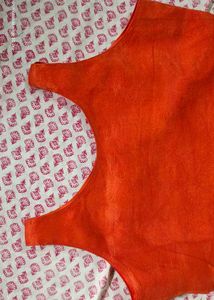 orange pretty short kurti stiched by me