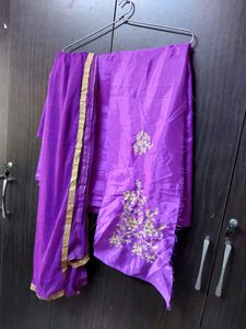 Purple Ethnic Semi Stitched Suit💜
