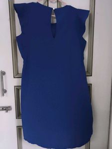 Blue Ruffle Sleeve Dress