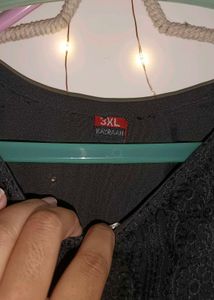 Black Chikankari Kurta 3XL