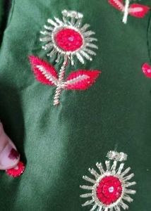 bottle green dress material