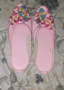 Floral Embroidered Flats