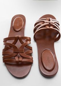 MANGO LEATHER FLATS
