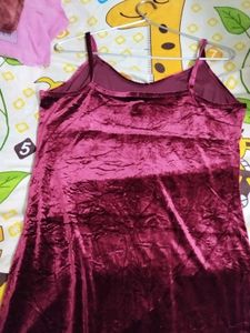 Burgundy Velvet Slip Dress