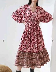 Femella Bohemian Floral Midi Women Dress
