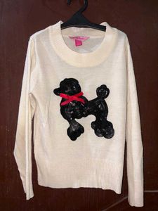 Vintage Cute Poodle Sweater For 5-6 Years Kid