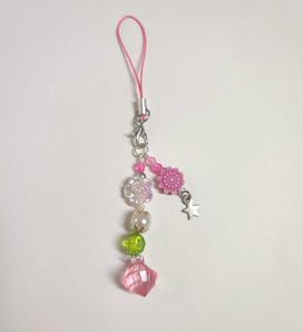 Pink Flower Crystal Phone Charm