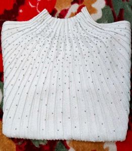 Sparkly Knit Mock Neck Top