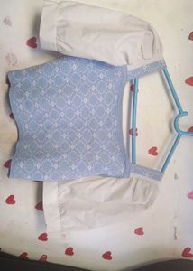 Cute Blue Korean Knit Top.