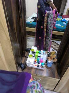 Purple Pink Flower Work Saree.