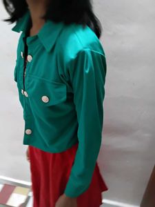 Green Cropped Jacket