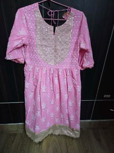 Pink Printed Kurta Set