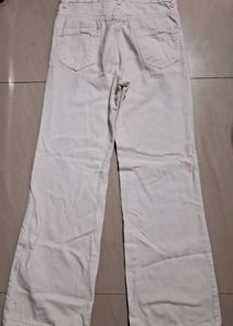 Straight fit White Denim Jeans