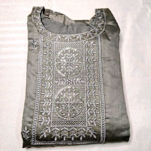 Embroidery Work Designer Kurta Pant And Dupatta