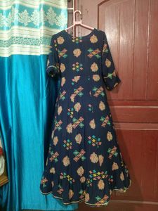 Navy Blue Empire Waist Dress
