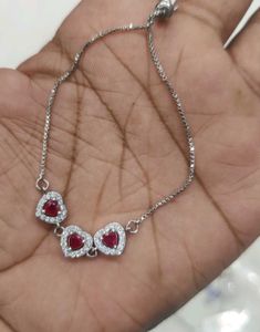 Pure Silver Heart Bracelet For Women