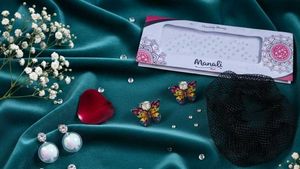 Two set of Earrings, hair bun net, bindi combo pac