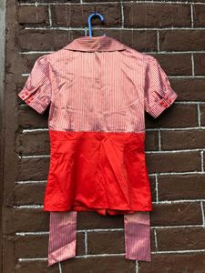 Red &amp; White Striped Blouse