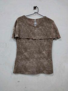 Brown Beaded Top