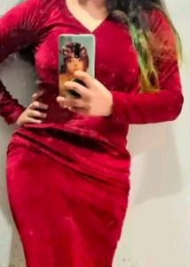 Wine Red Bodycon Gown