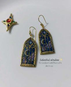 Handmade Celestial Ornate Window Earrings